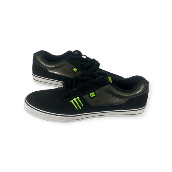 RARE DC Shoes Monster Energy Drink Shoes Black Nubuck Skate Shoes Men’s Size 11 - Picture 1 of 8